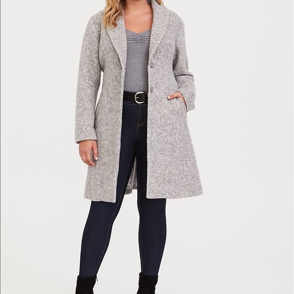 torrid Jackets & Blazers - BRUSHED HACCI A-LINE COAT